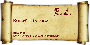 Rumpf Líviusz névjegykártya